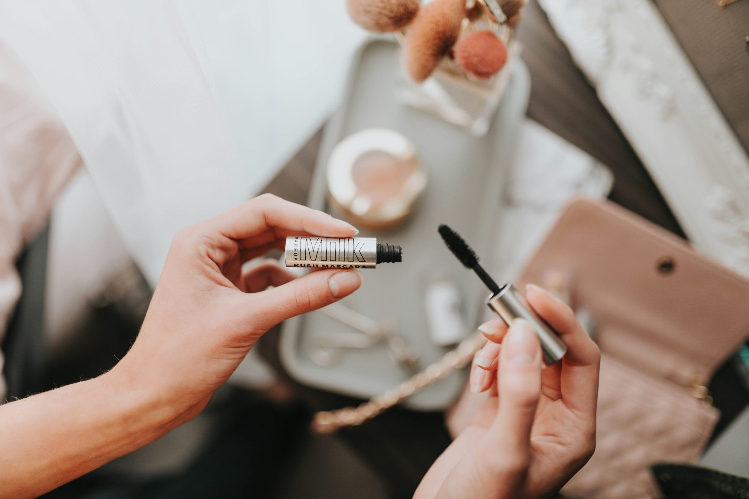 precision makeup brush application