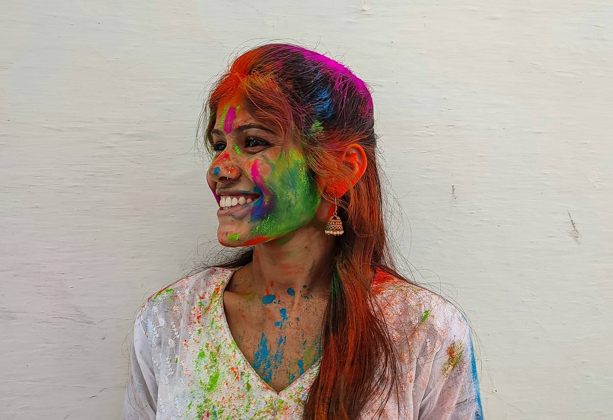 A vibrant makeup palette filled with bold colors